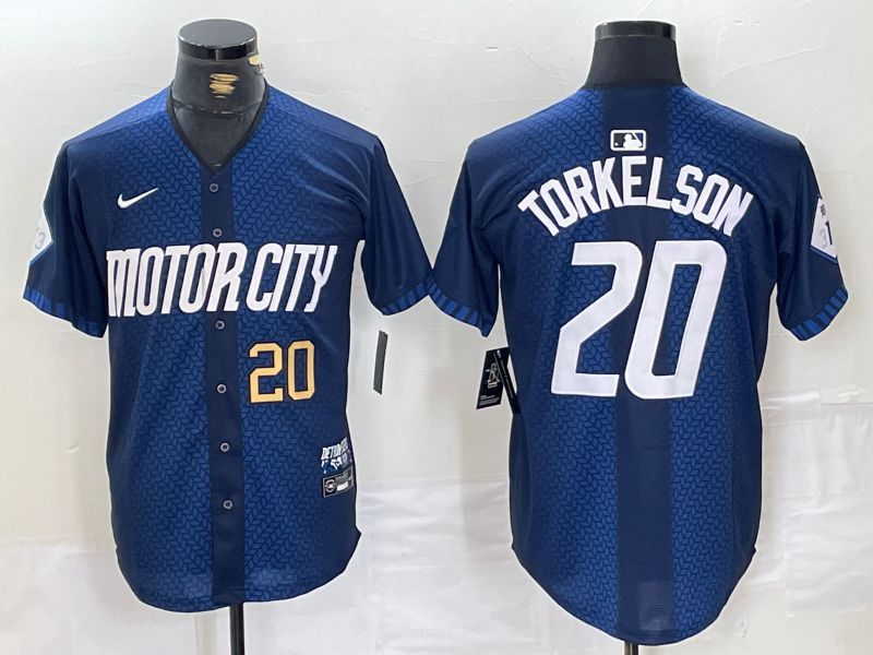 Men Detroit Tigers #20 Torkelson Blue City Edition Nike 2024 MLB Jersey style 3->philadelphia phillies->MLB Jersey